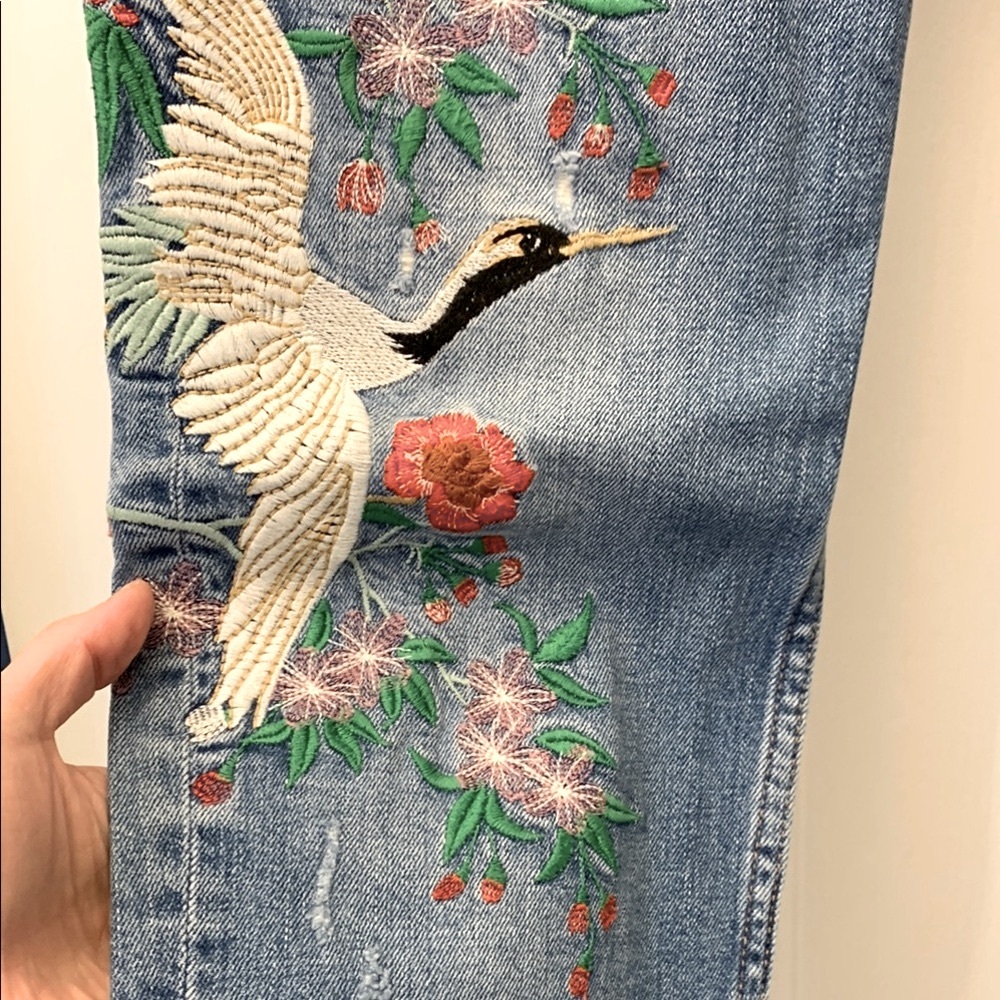 Embroidered Blue Jeans for Women 2 - Picture 4 of 9
